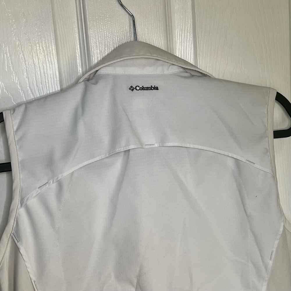 Columbia white vest | Sportswear button up | Sun Protection vest | XL
